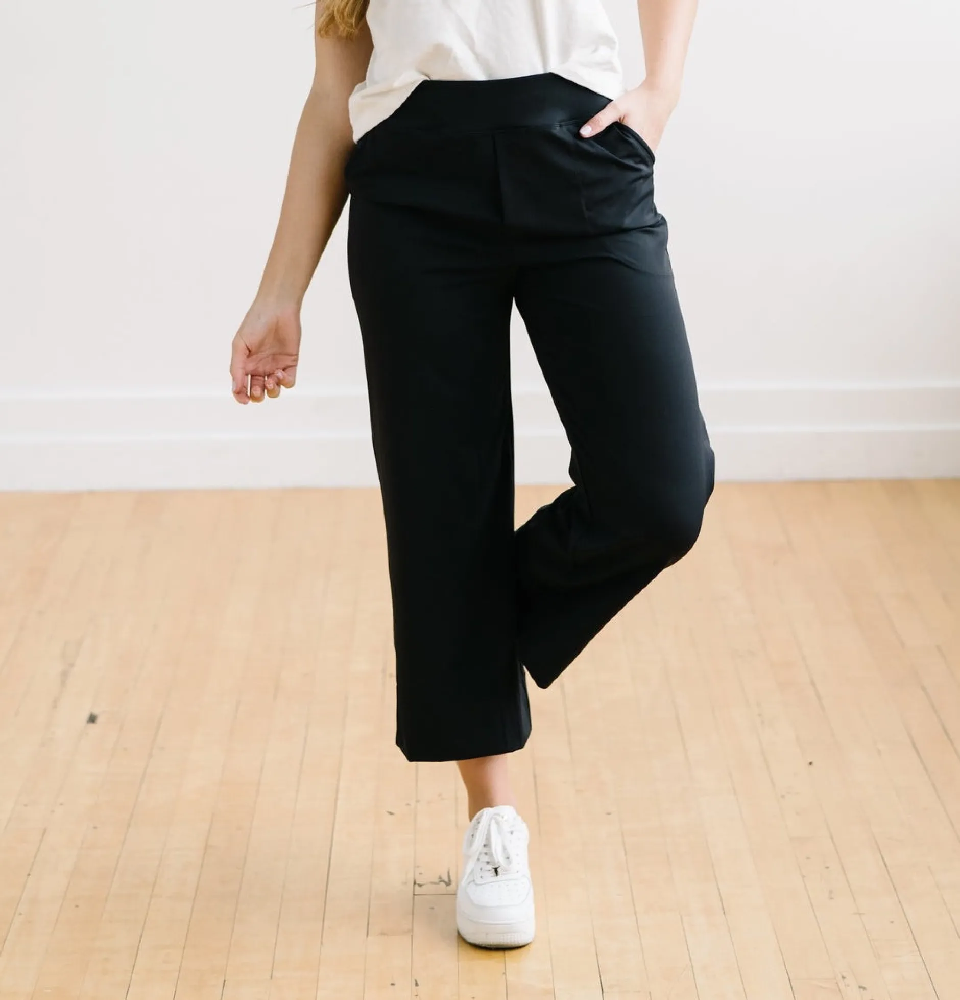 work_hard_play_hard_wide__0.webp Trousers | Sweats + Pjs + Lounge>Maven Thread Work Hard Play Hard Wide Leg Trouser - Black