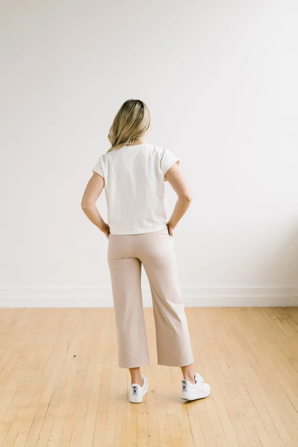 Trousers | Sweats + Pjs + Lounge>Maven Thread Work Hard Play Hard Wide Leg Trouser - Light Khaki