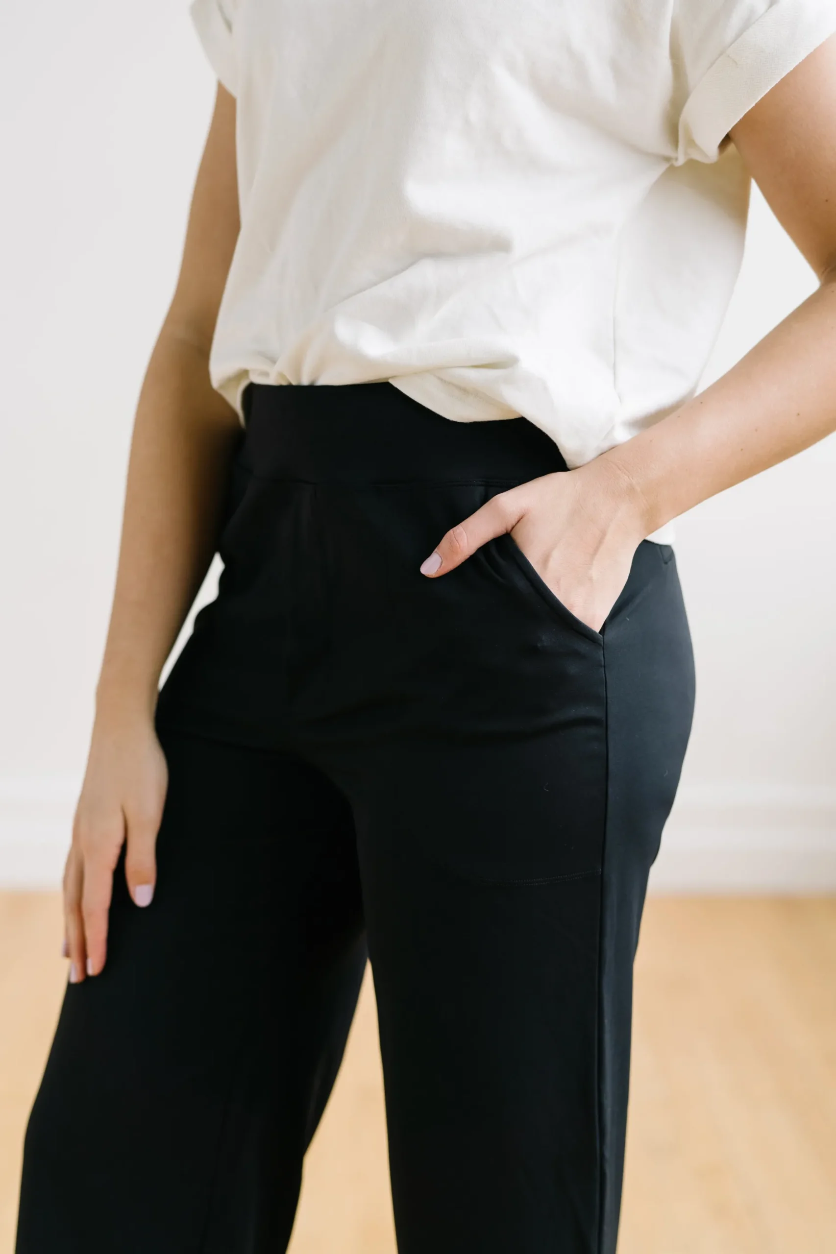 work_hard_play_hard_wide__2.webp Trousers | Sweats + Pjs + Lounge>Maven Thread Work Hard Play Hard Wide Leg Trouser - Black
