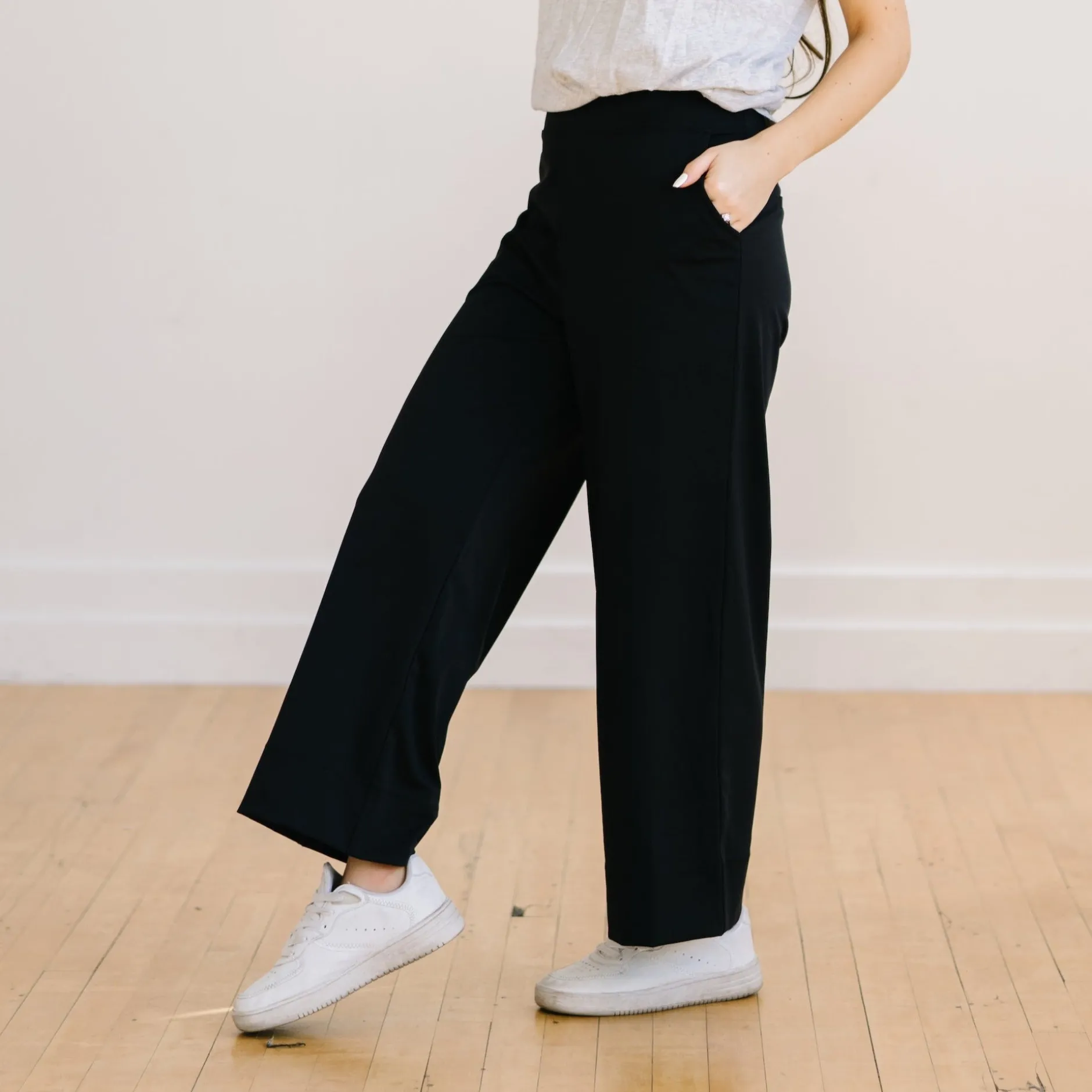 work_hard_play_hard_wide__5.webp Trousers | Sweats + Pjs + Lounge>Maven Thread Work Hard Play Hard Wide Leg Trouser - Black